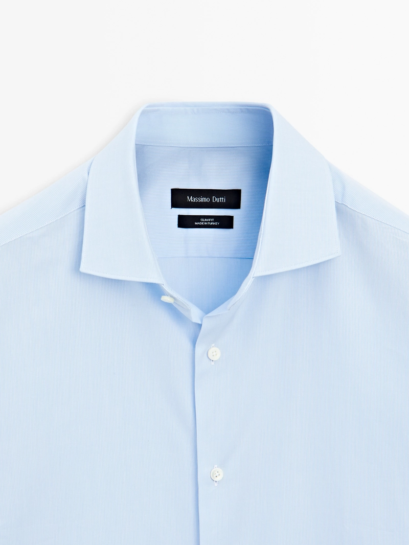 Рубашка в полоску с узким кроем slim fit