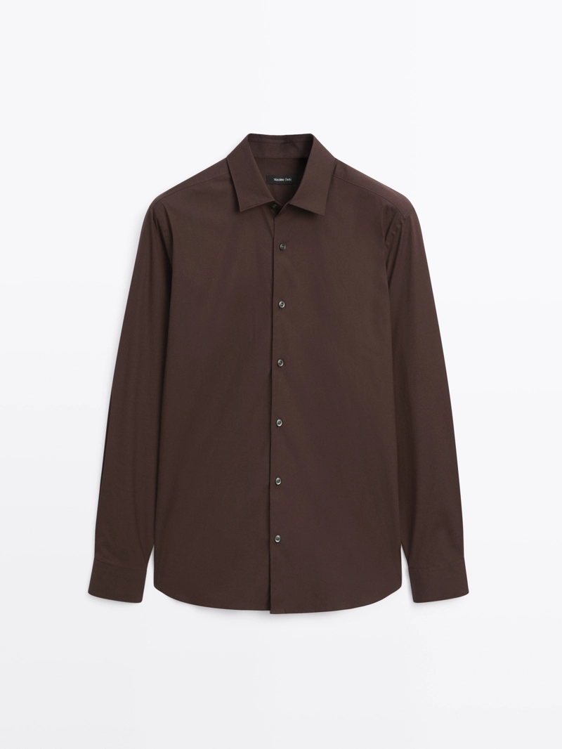 Рубашка slim fit из растяжимого материала