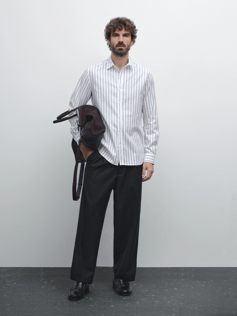 Рубашка slim fit из 100% хлопка