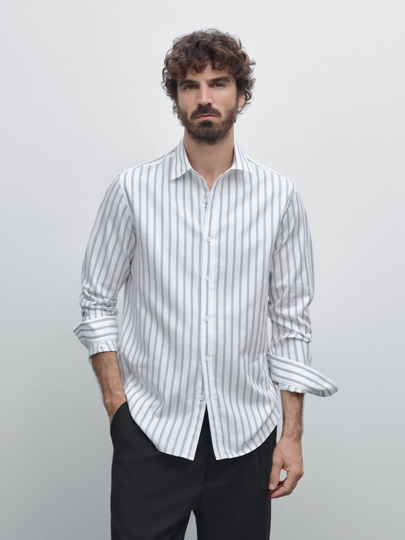 Рубашка slim fit из 100% хлопка