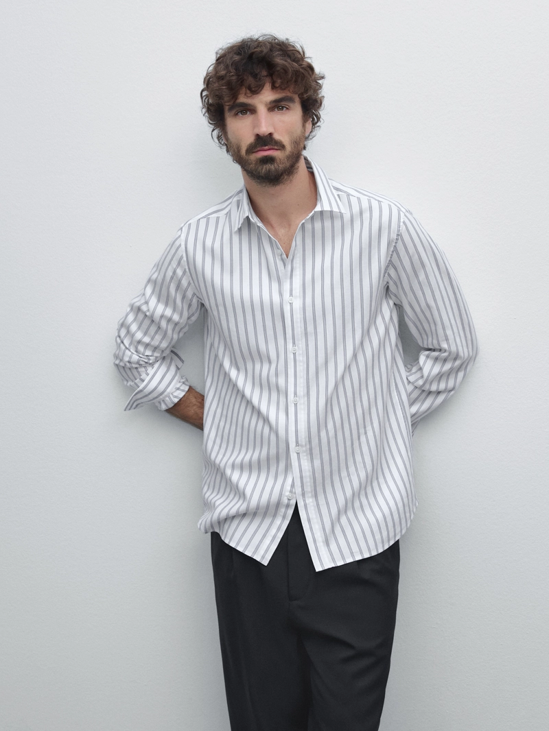 Рубашка slim fit из 100% хлопка