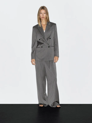 Брюки в полоску 100% шерсти- Заказать в России