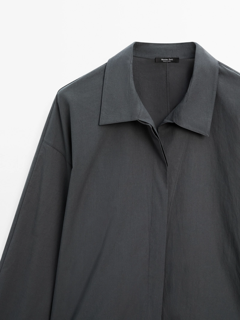 Рубашка из хлопка loose-fitting 100%, massimo dutti