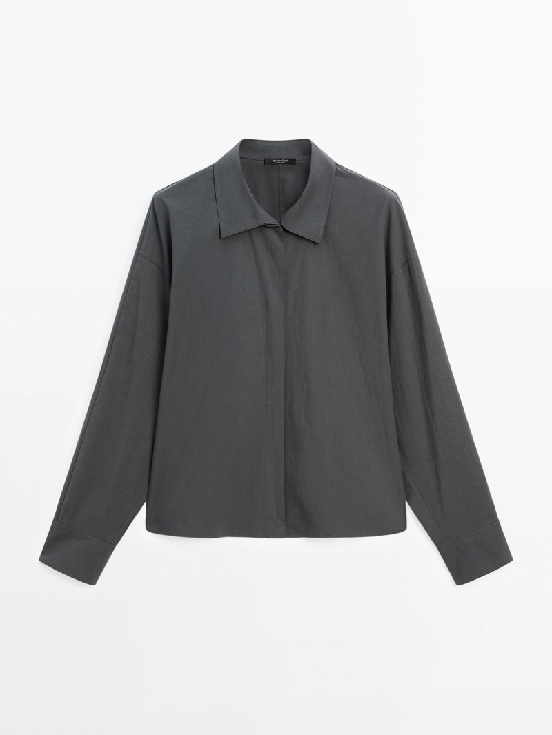 Рубашка из хлопка loose-fitting 100%, massimo dutti