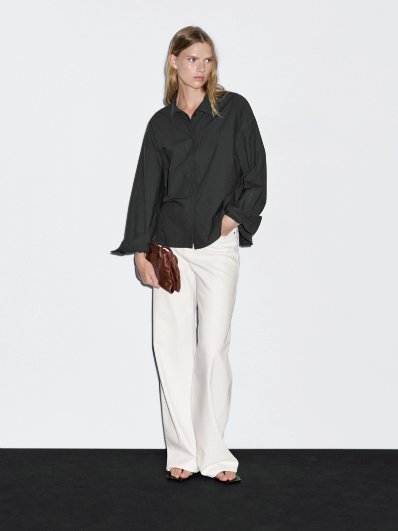 Рубашка из хлопка loose-fitting 100%, massimo dutti