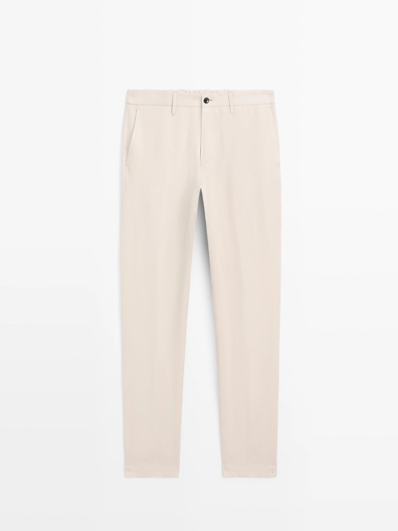 Брюки regular fit из 100% льна