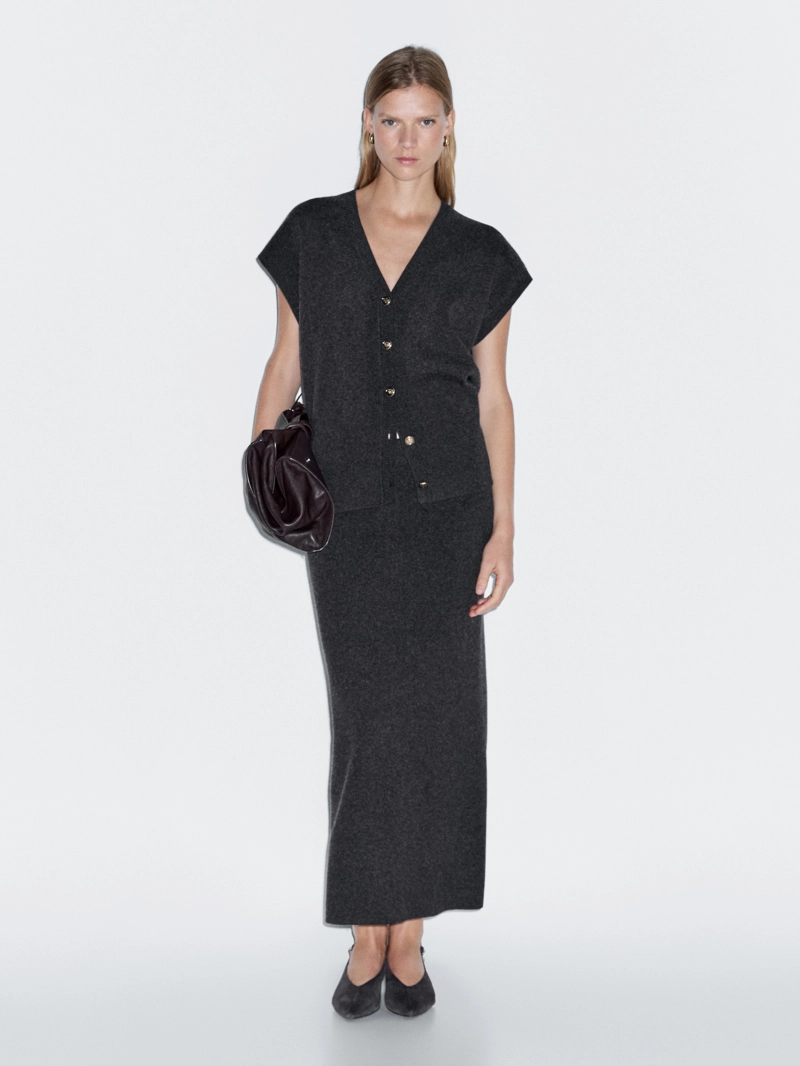 Юбка миди из двухслойной ткани