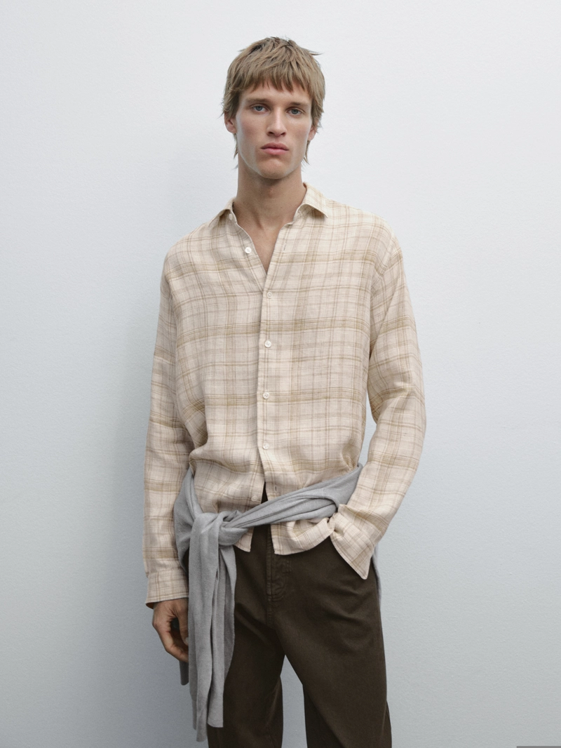 Рубашка в клетку с регулярной посадкой