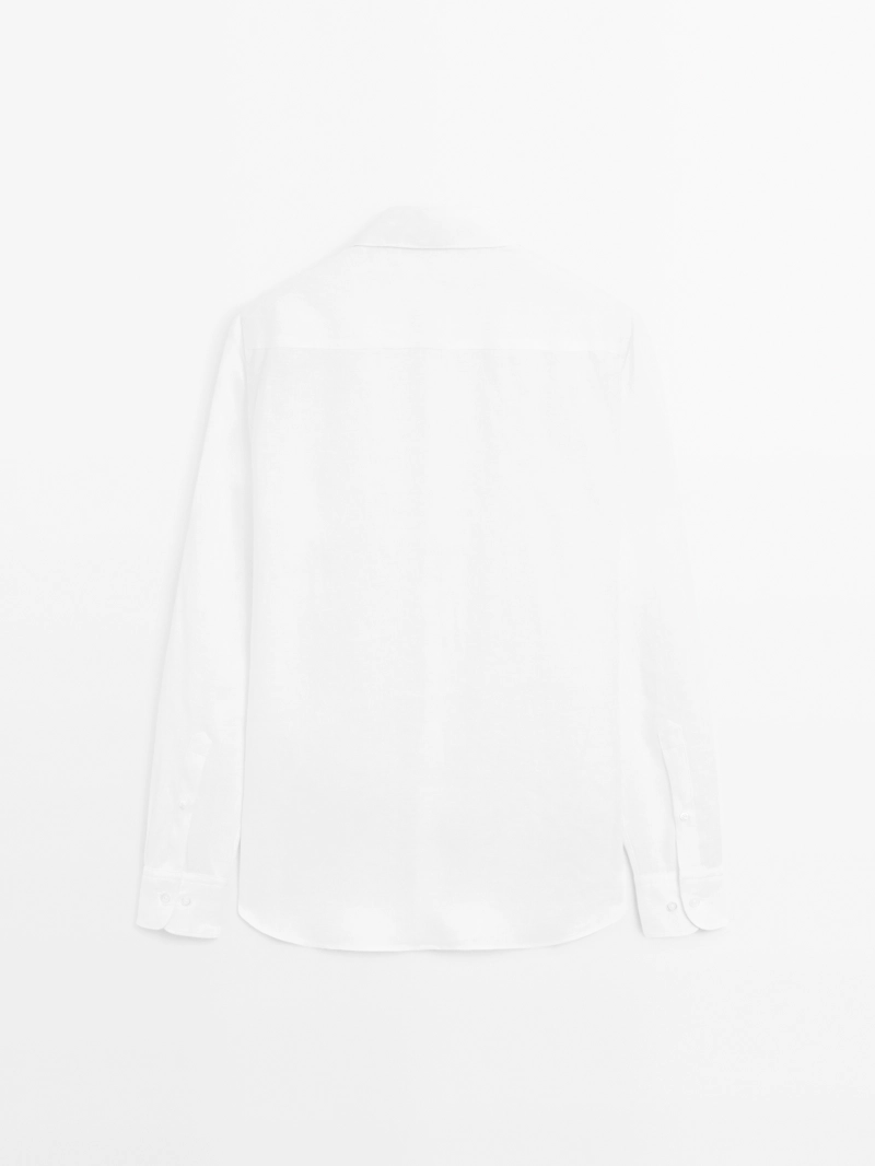 Рубашка slim fit из 100% льна