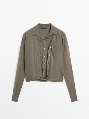 Кардиган из 100% шерсти с универсальной посадкой - STUDIO- Заказать в России