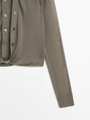 Кардиган из 100% шерсти с универсальной посадкой - STUDIO- Заказать в России