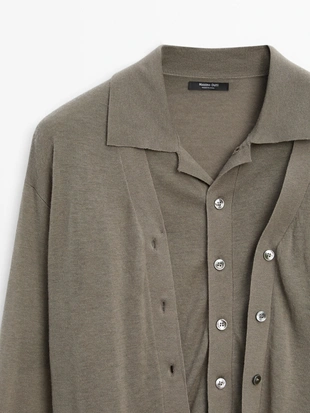 Кардиган из 100% шерсти с универсальной посадкой - STUDIO- Заказать в России