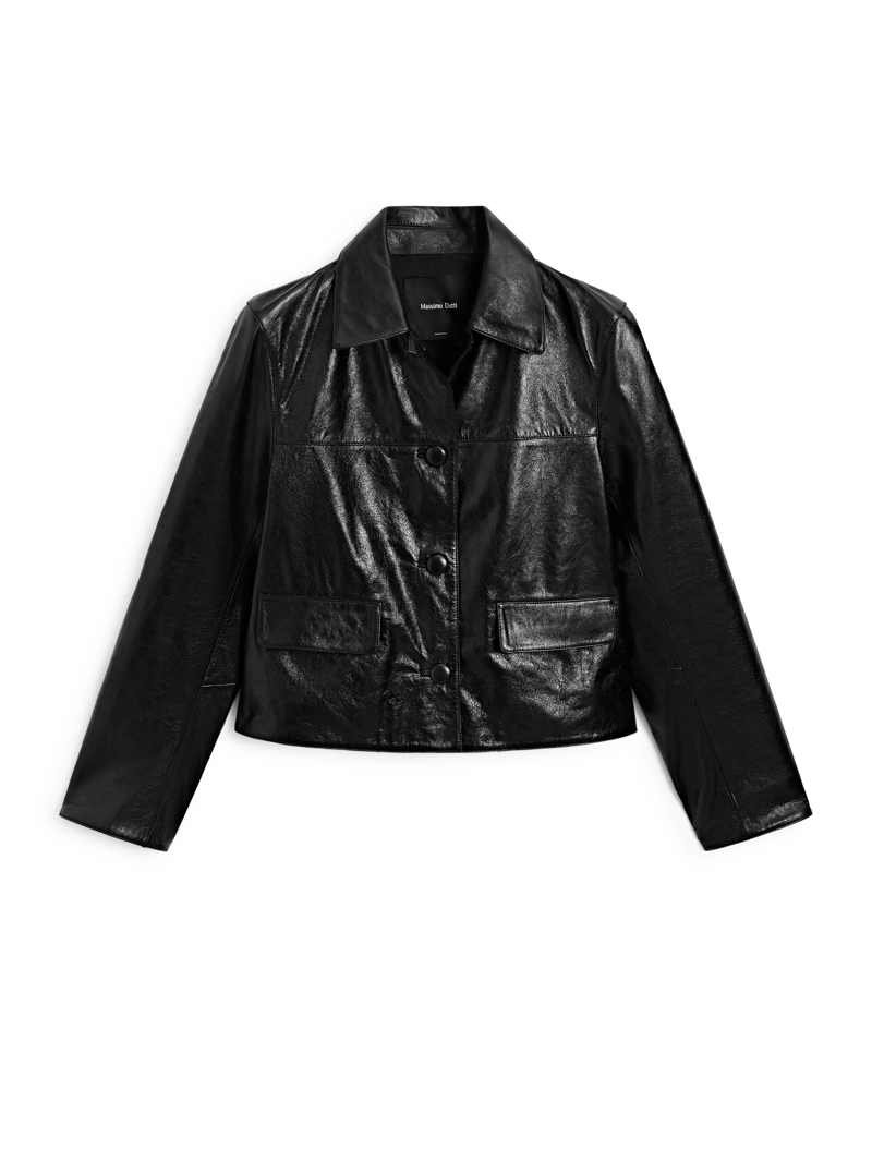 Куртка из кожи наппа cropped