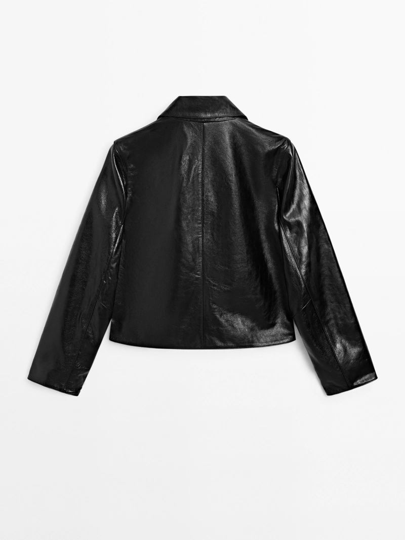 Куртка из кожи наппа cropped