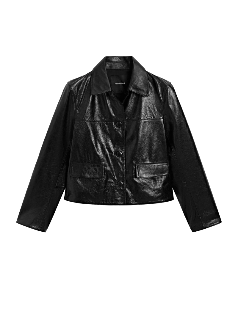 Куртка из кожи наппа cropped