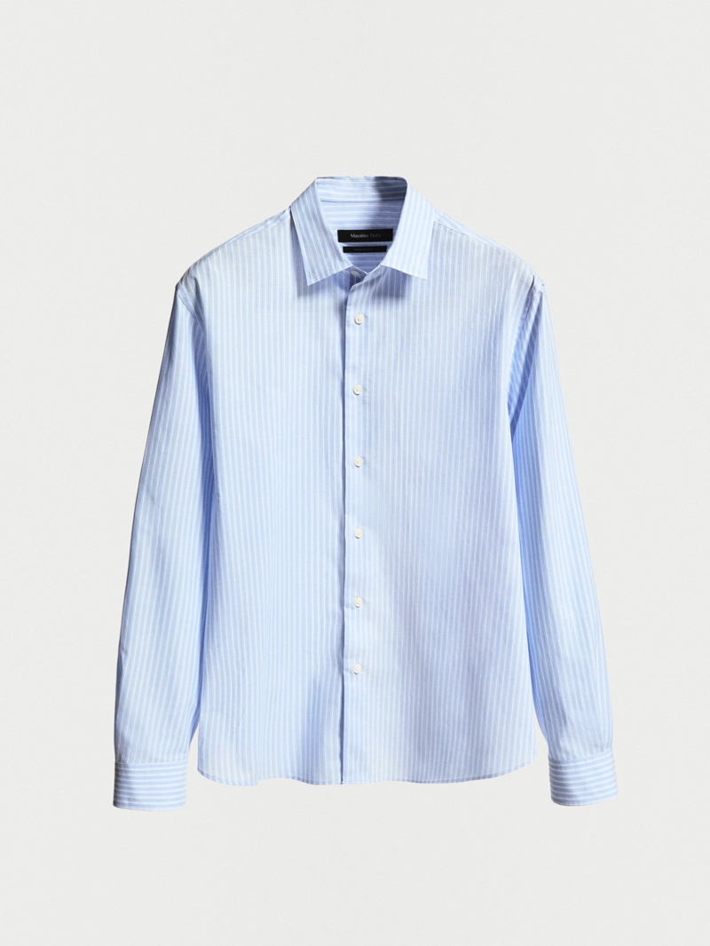 Рубашка regular fit с полосатым деталем