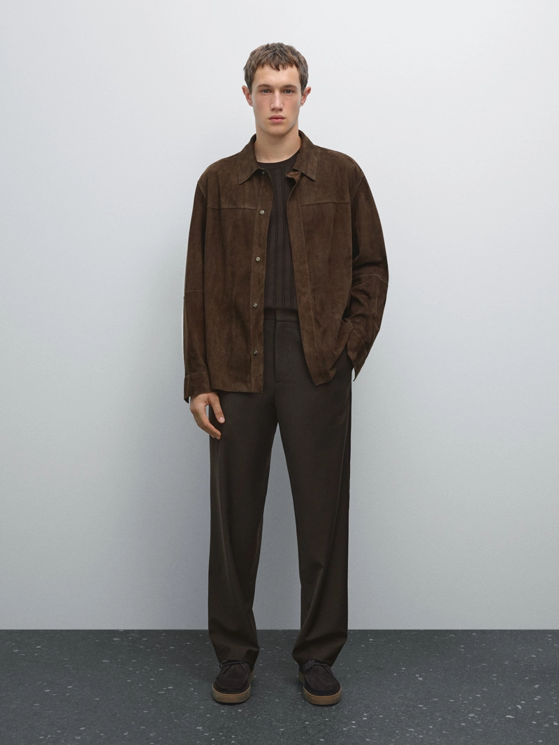 Брюки jogger fit из шерстяно-хлопковой смеси