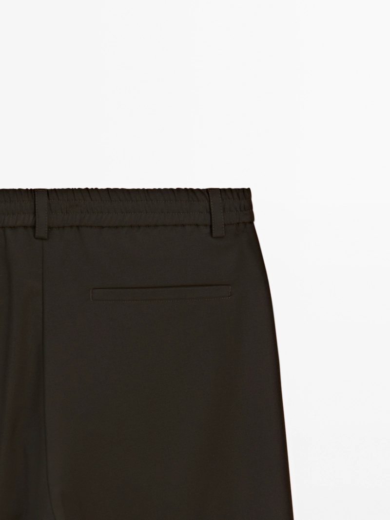Брюки jogger fit из шерстяно-хлопковой смеси