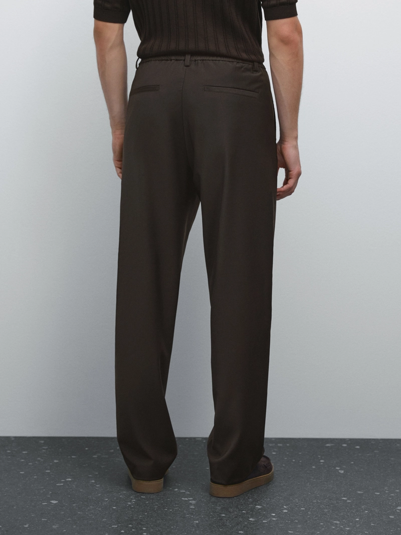 Брюки jogger fit из шерстяно-хлопковой смеси