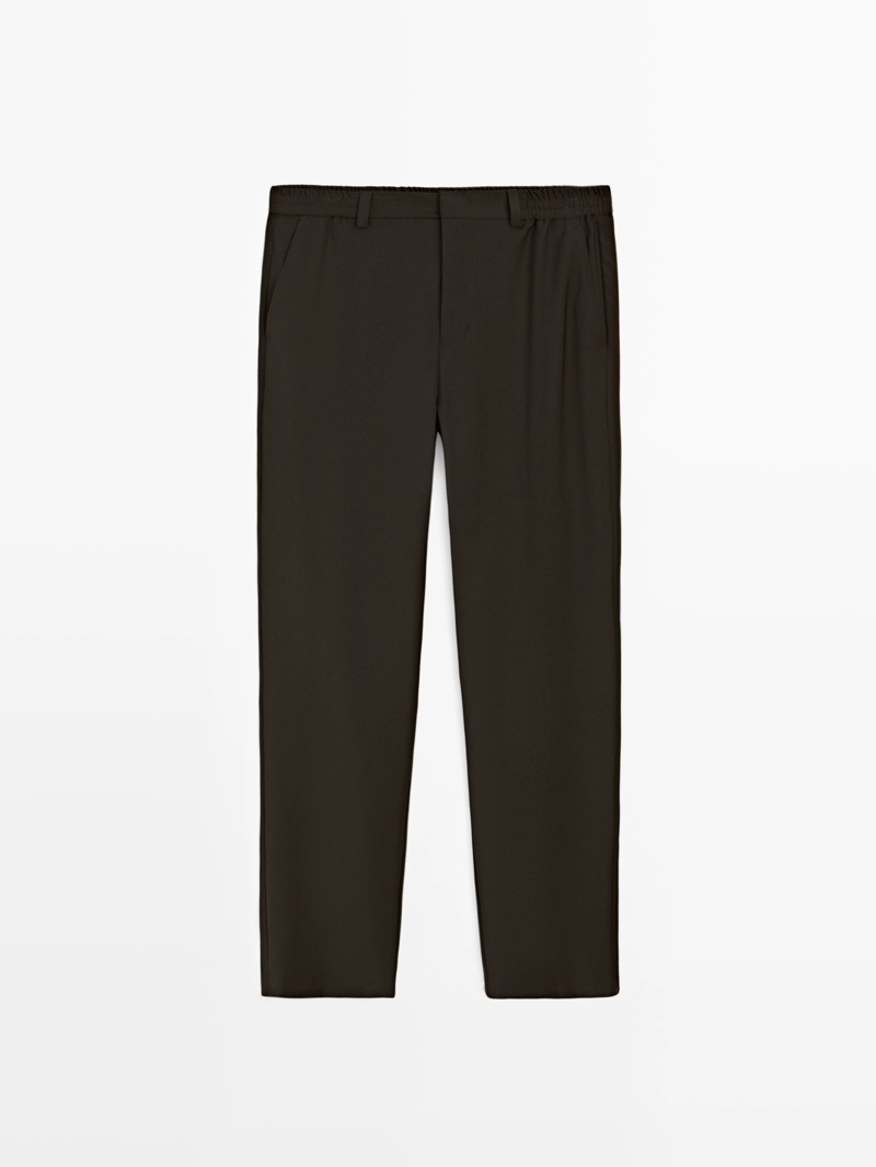 Брюки jogger fit из шерстяно-хлопковой смеси