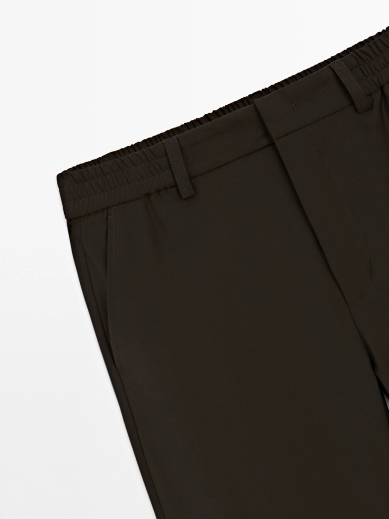 Брюки jogger fit из шерстяно-хлопковой смеси