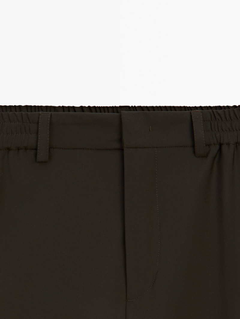 Брюки jogger fit из шерстяно-хлопковой смеси