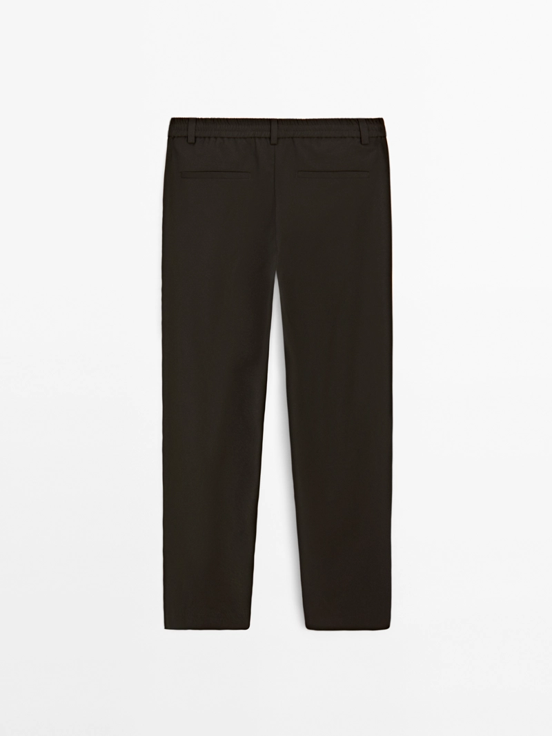 Брюки jogger fit из шерстяно-хлопковой смеси