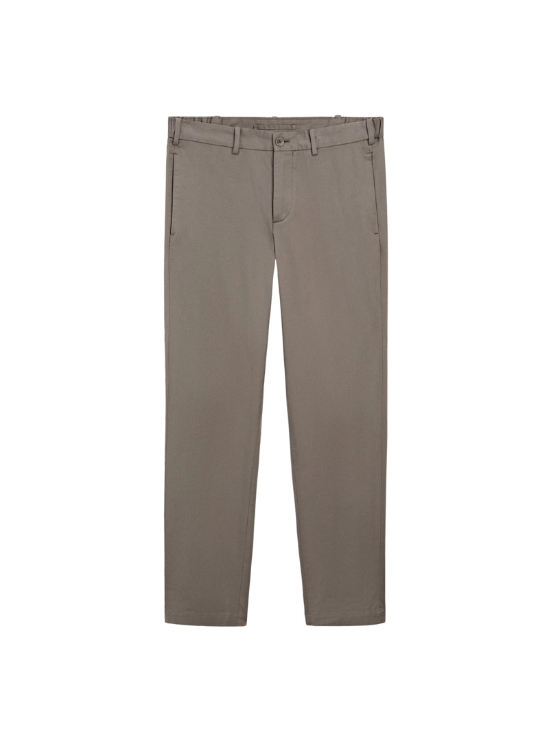 Хлопковые брюки приталенного кроя из смесовой ткани