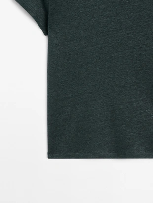 Футболка с коротким рукавом из 100% льна- Заказать в России