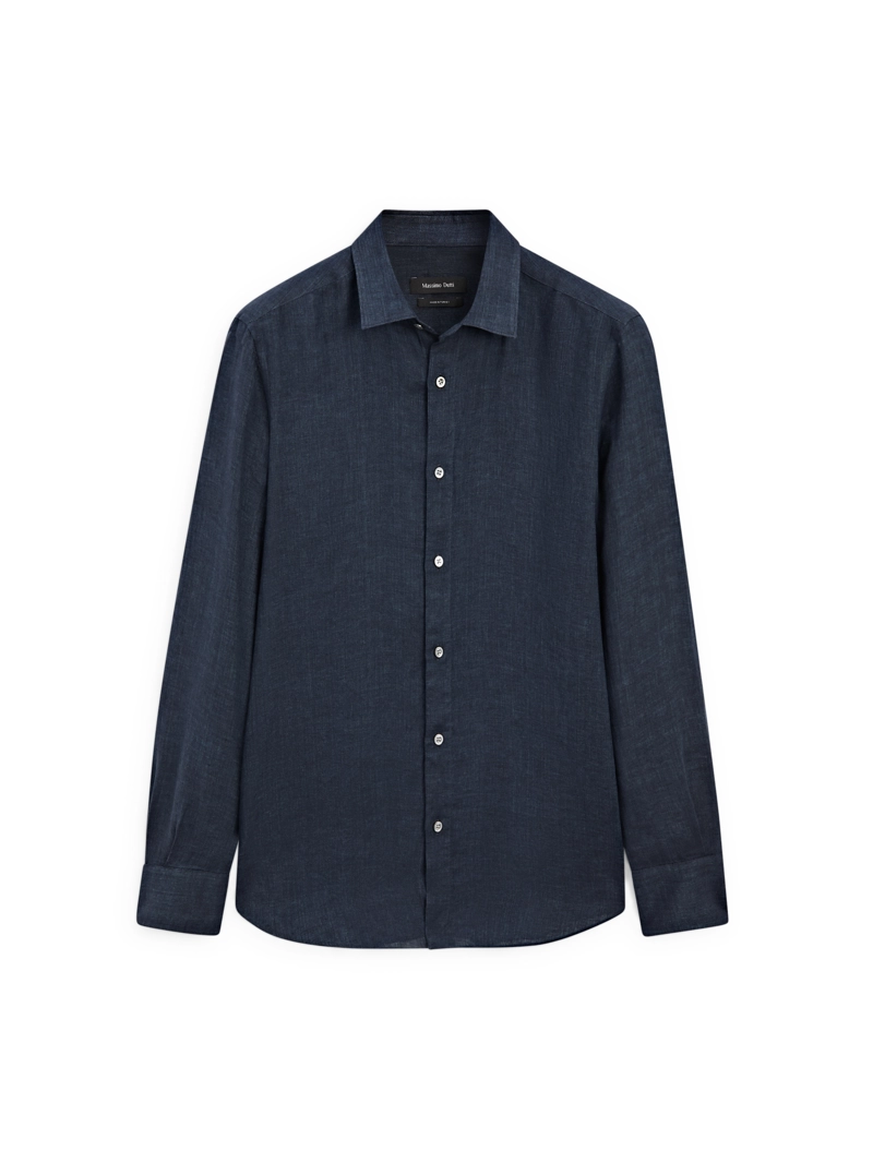 Рубашка slim fit из 100% льна