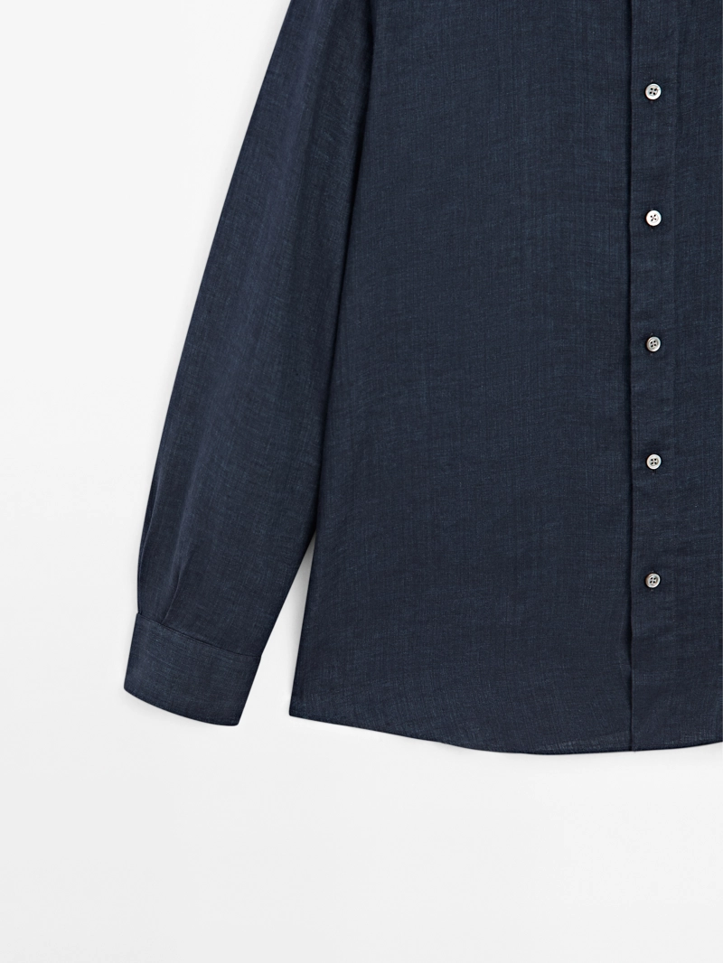 Рубашка slim fit из 100% льна