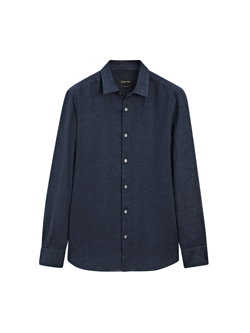 Рубашка slim fit из 100% льна