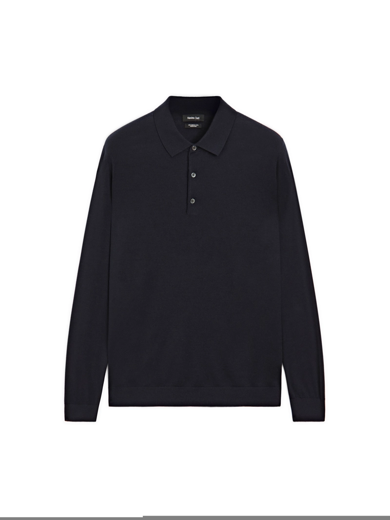 Поло вязаный свитер из 100% мериносовой шерсти