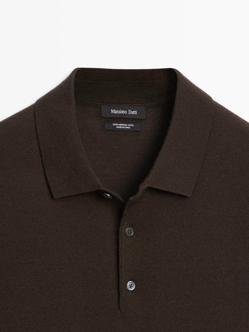 Поло из трикотажа 100% мериносовой шерсти