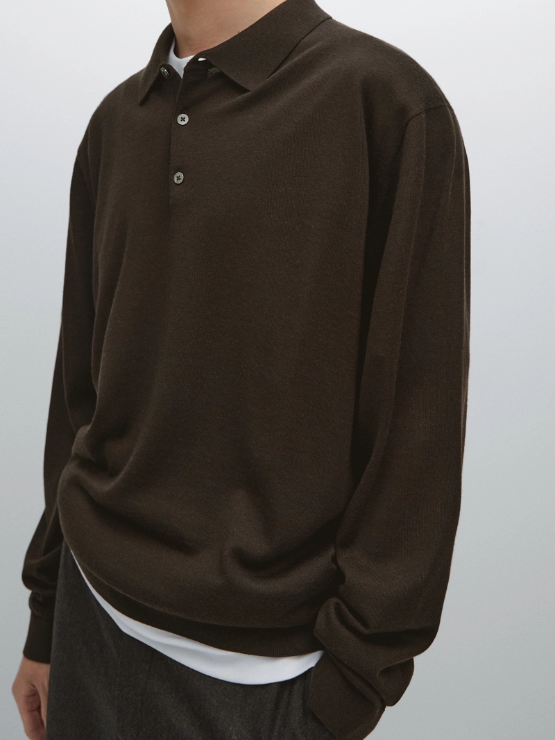 Поло из трикотажа 100% мериносовой шерсти