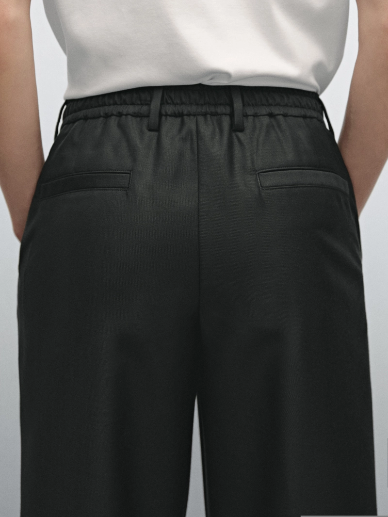 Брюки jogger fit из 100% шерсти