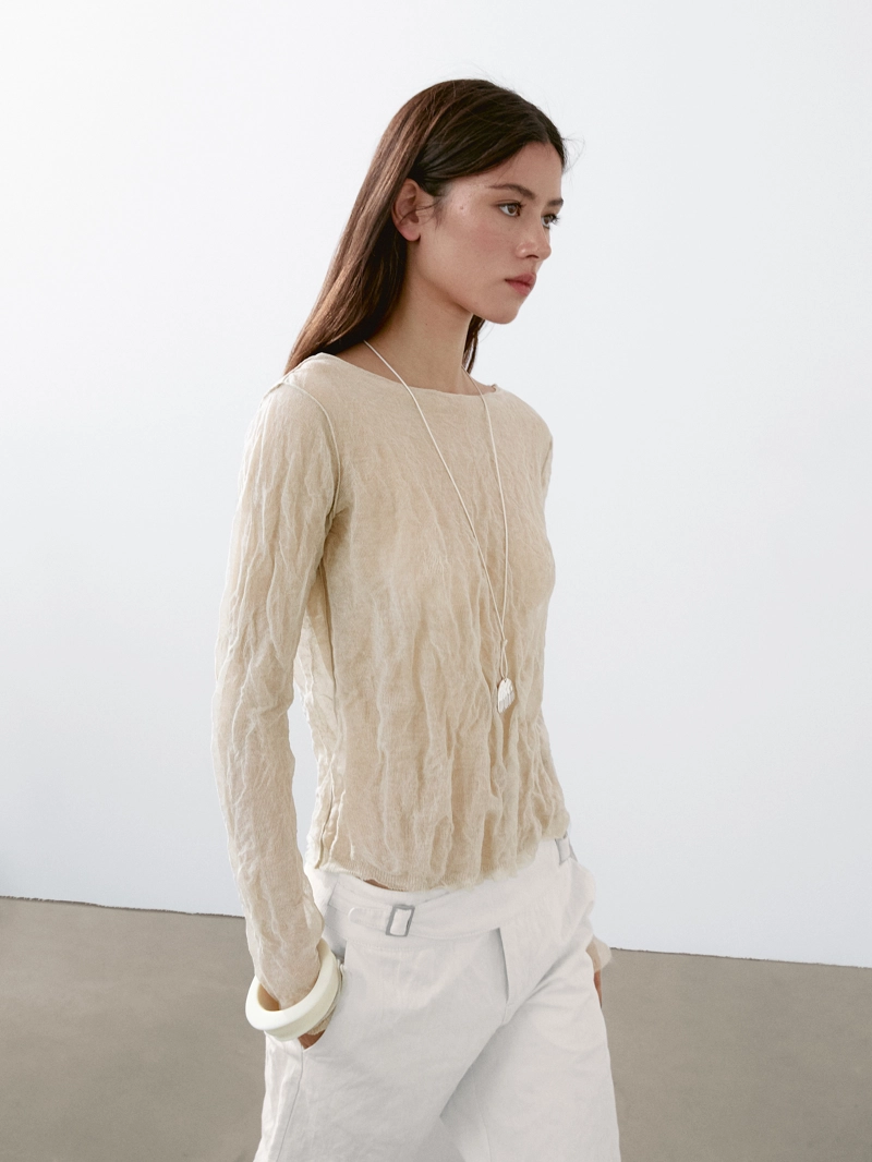 Футболка с длинным рукавом в стиле creased-effect