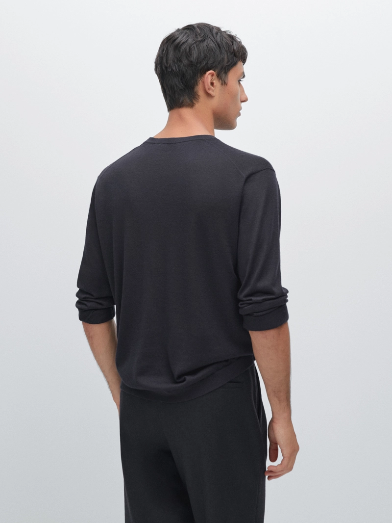 Свитер с круглым вырезом из 100% кашемира