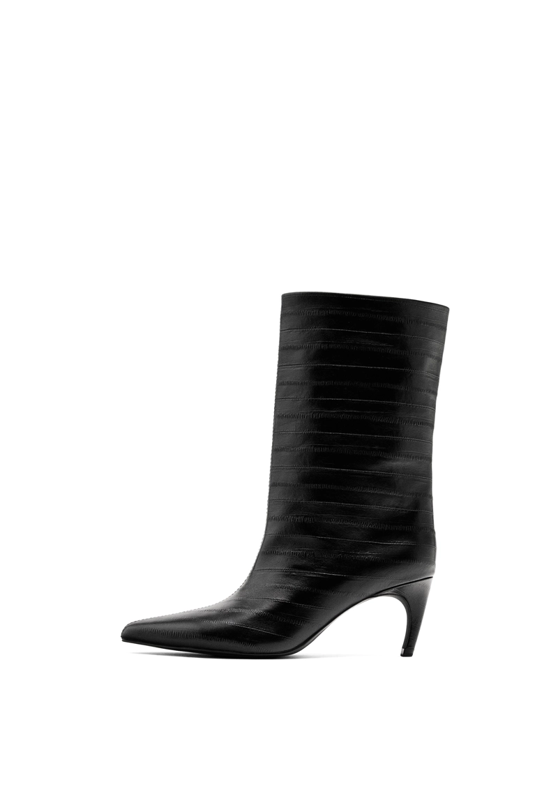 Туфли на высоком каблуке из эффектной кожи с тиснением