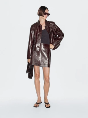 Юбка из натуральной кожи- Заказать в России