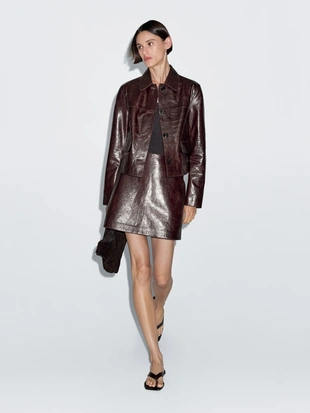 Юбка из натуральной кожи- Заказать в России