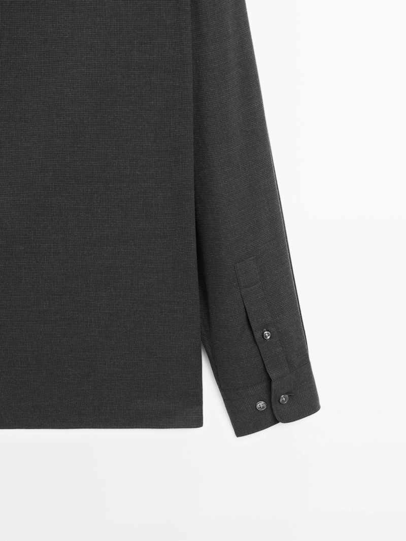Рубашка с микроклеткой regular fit