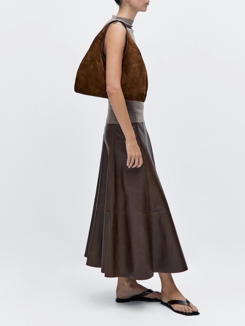 Средняя сумка леди из натуральной кожи