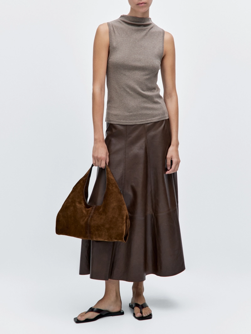 Средняя сумка леди из натуральной кожи