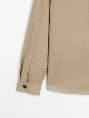 COTTON BLEND OVERSHIRT WITH POCKETS- Заказать в России