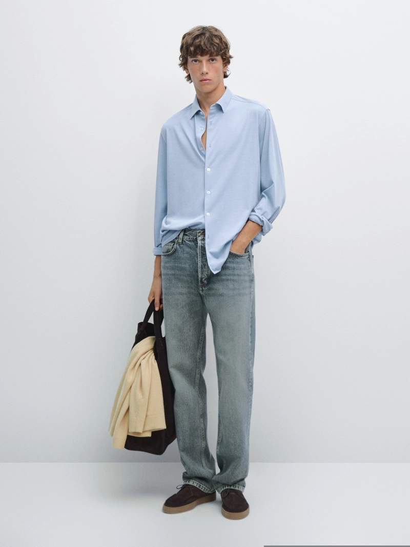 Рубашка slim fit stretch