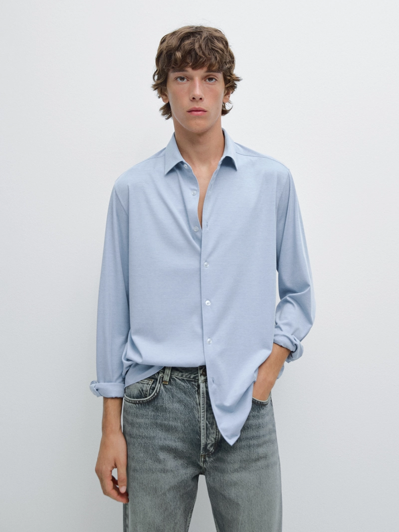 Рубашка slim fit stretch