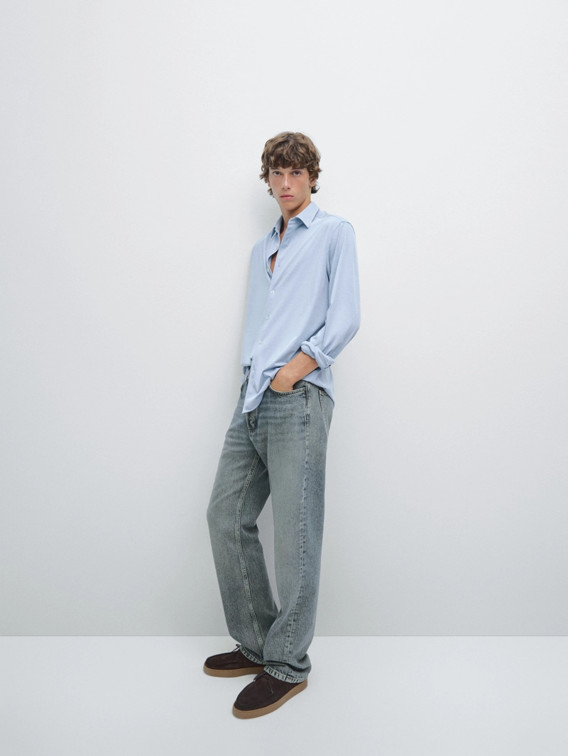 Рубашка slim fit stretch