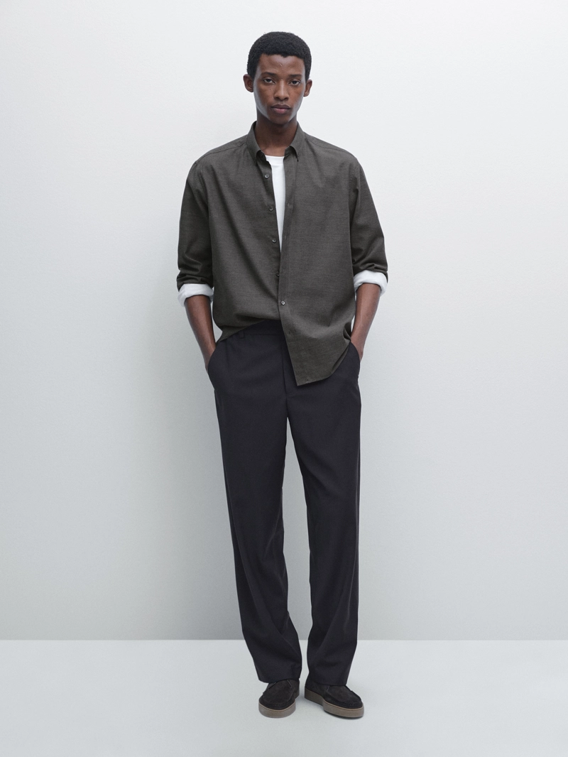 Рубашка soft melange regular fit