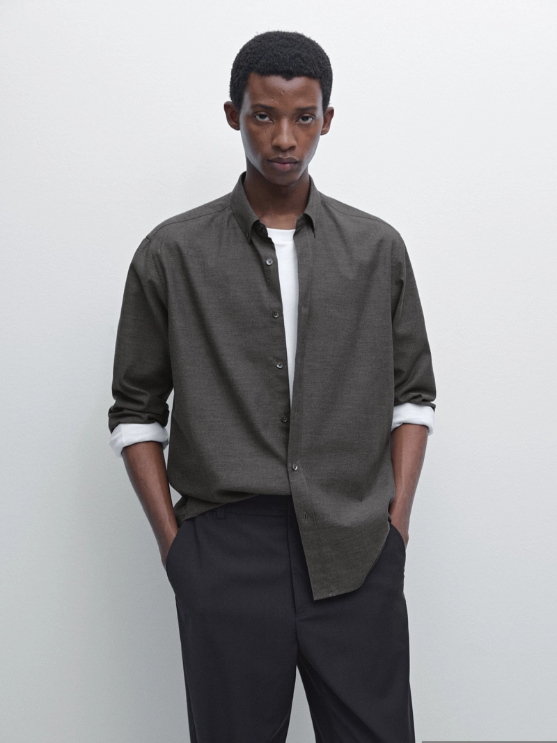 Рубашка soft melange regular fit
